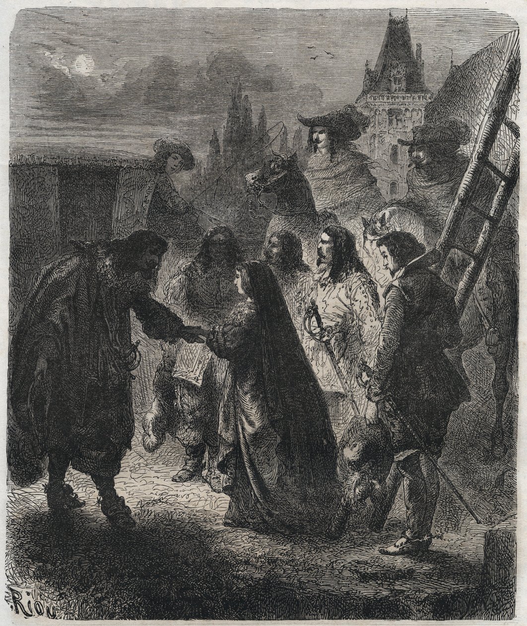 Ucieczka Marii de Medicis (1573-1642) (Maria de Medici) z zamku Blois 22 lutego autorstwa French School