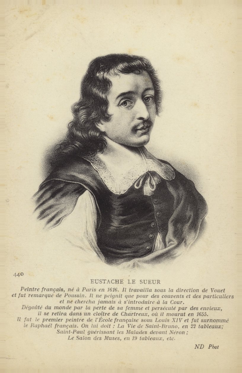 Eustache Le Sueur, francuski malarz (litografia) autorstwa French School