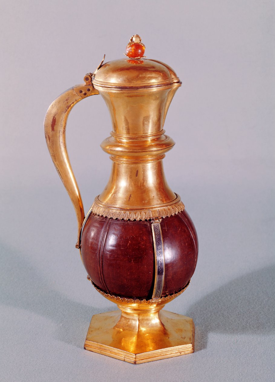 Ewer ze skarbca opactwa Maubuisson (kokos i srebro złocone) autorstwa French School