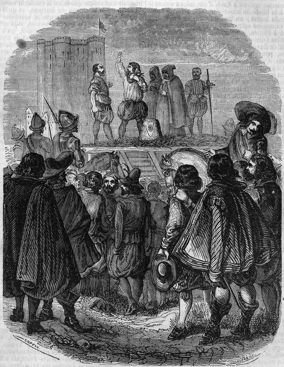Egzekucja Charlesa de Gontauta Birona (1602): marszałka Charlesa de Gontaut Birona, gubernatora Burgundii (1562 - 1602). autorstwa French School