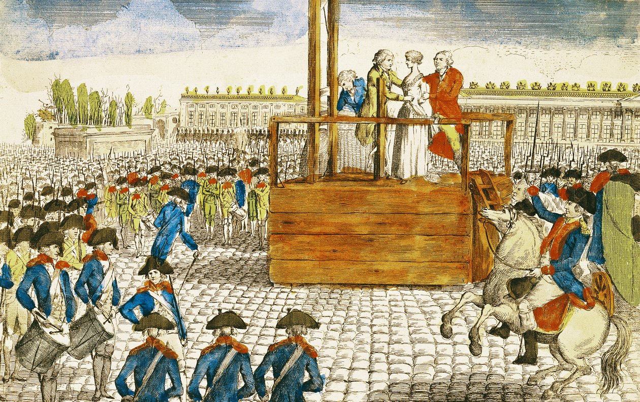 Egzekucja Marii Antoniny (1755-93) na Place de la Revolution, 16 października 1793 autorstwa French School