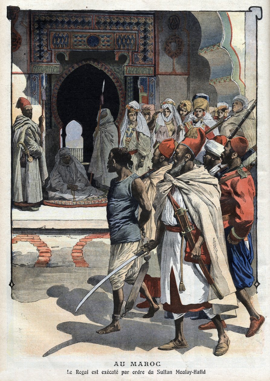 Egzekucja Rogui Bou Hamara z rozkazu sułtana Mulaja Hafida a Feza, „Le petit Journal” z 3 października autorstwa French School
