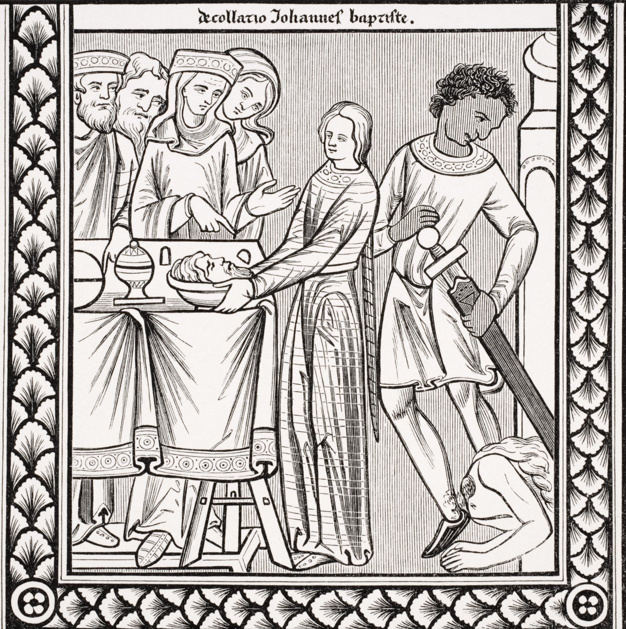 Jana Chrzciciela, według miniatury z XIII-wiecznej księgi psalmów św. Ludwika, z "Le Moyen Age et la Renaissance" Paula Lacroix (1806-84), opublikowanej w 1847 r. autorstwa French School