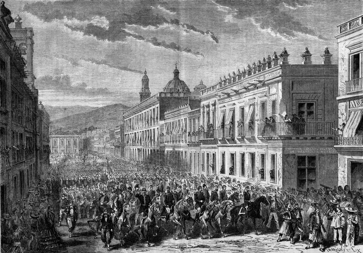 Wyprawa do Meksyku (1861-1867): wjazd generała Francois Achille Bazaine (Francois-Achille autorstwa French School