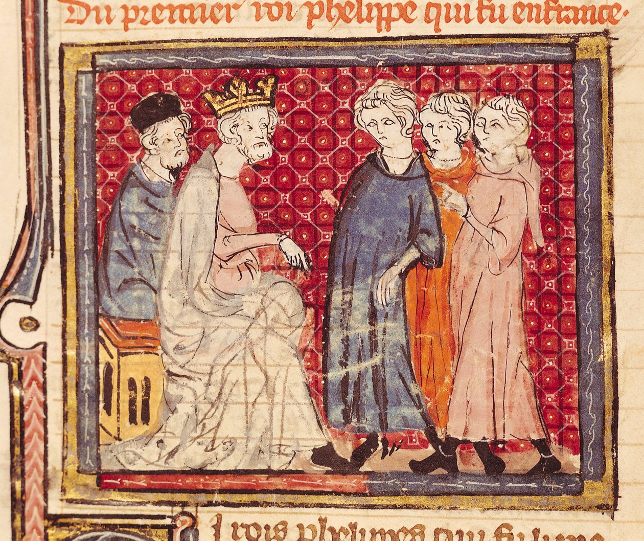 F.204v Król Filip I (1053-1108), Wielkie Kroniki Francji, 1375-79 autorstwa French School