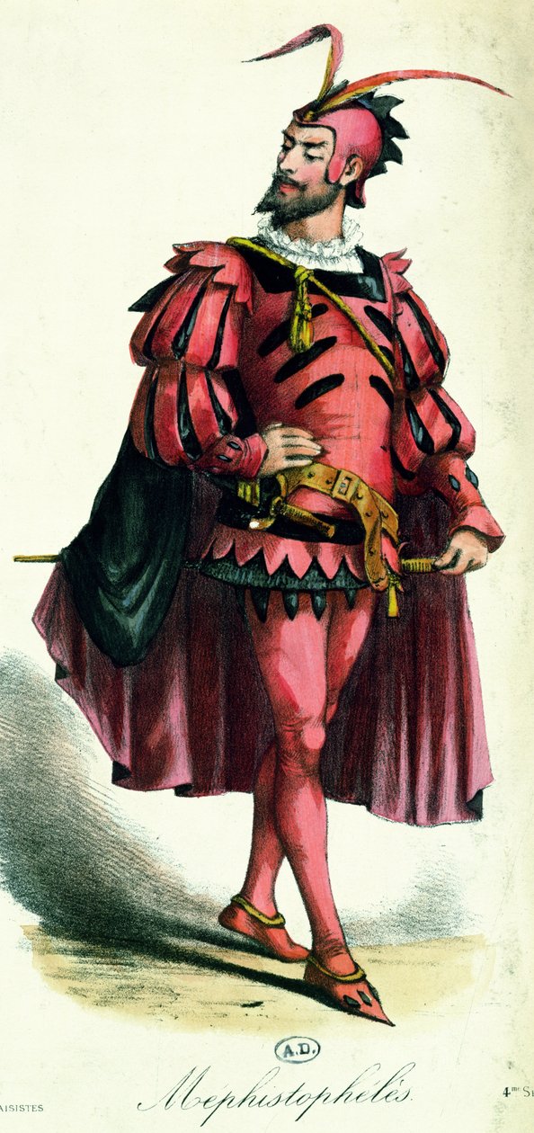 Kostium na bal przebierańców dla Mefistofelesa, z LArt du Travestissement Leona Salut, 1885 autorstwa French School