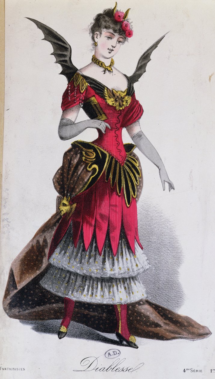 Kostium na bal przebierańców dla diabła, z LArt du Travestissement Leona Salut, 1885 autorstwa French School