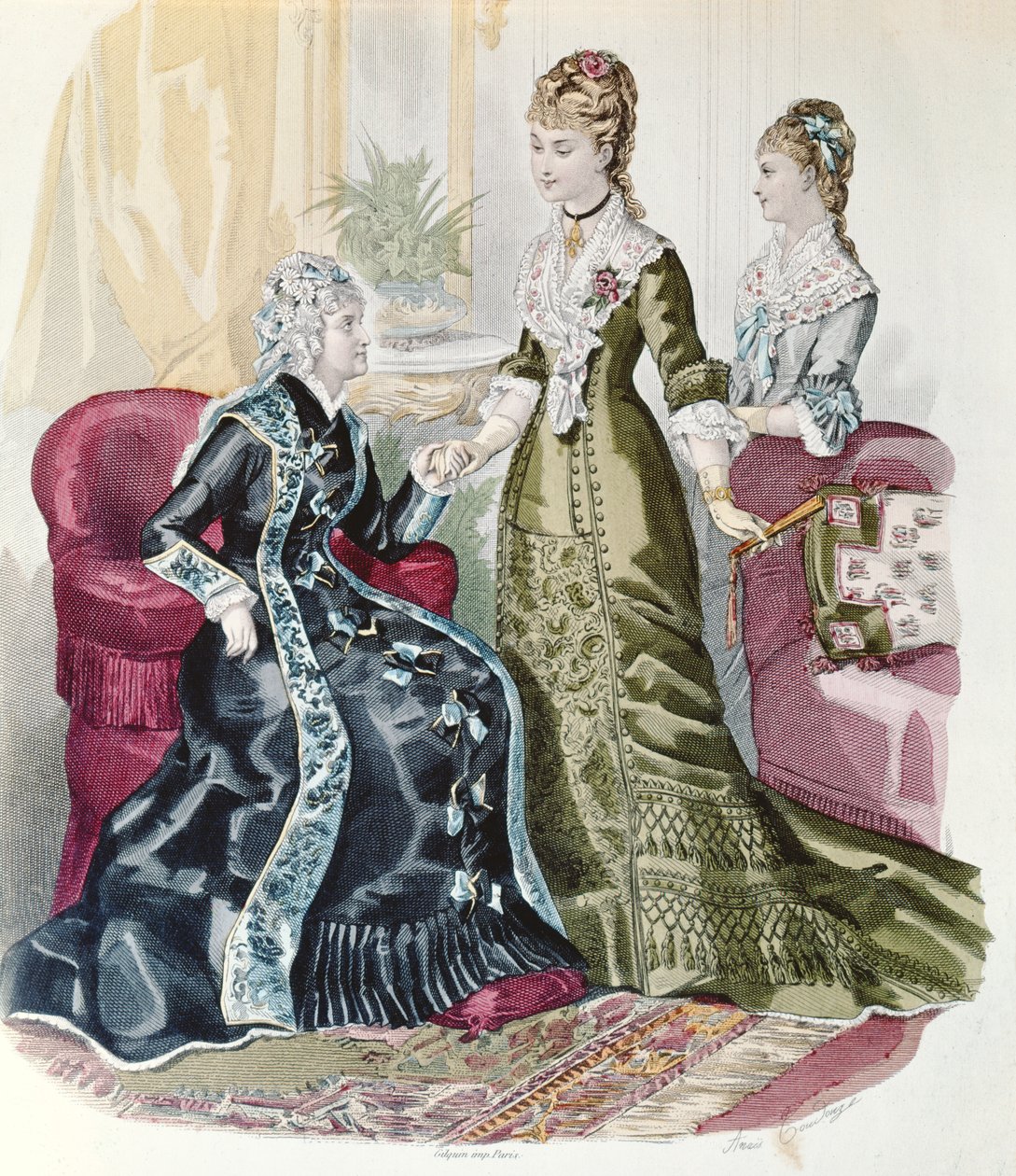 Moda Drugiego Cesarstwa, z La Mode Illustrée autorstwa French School