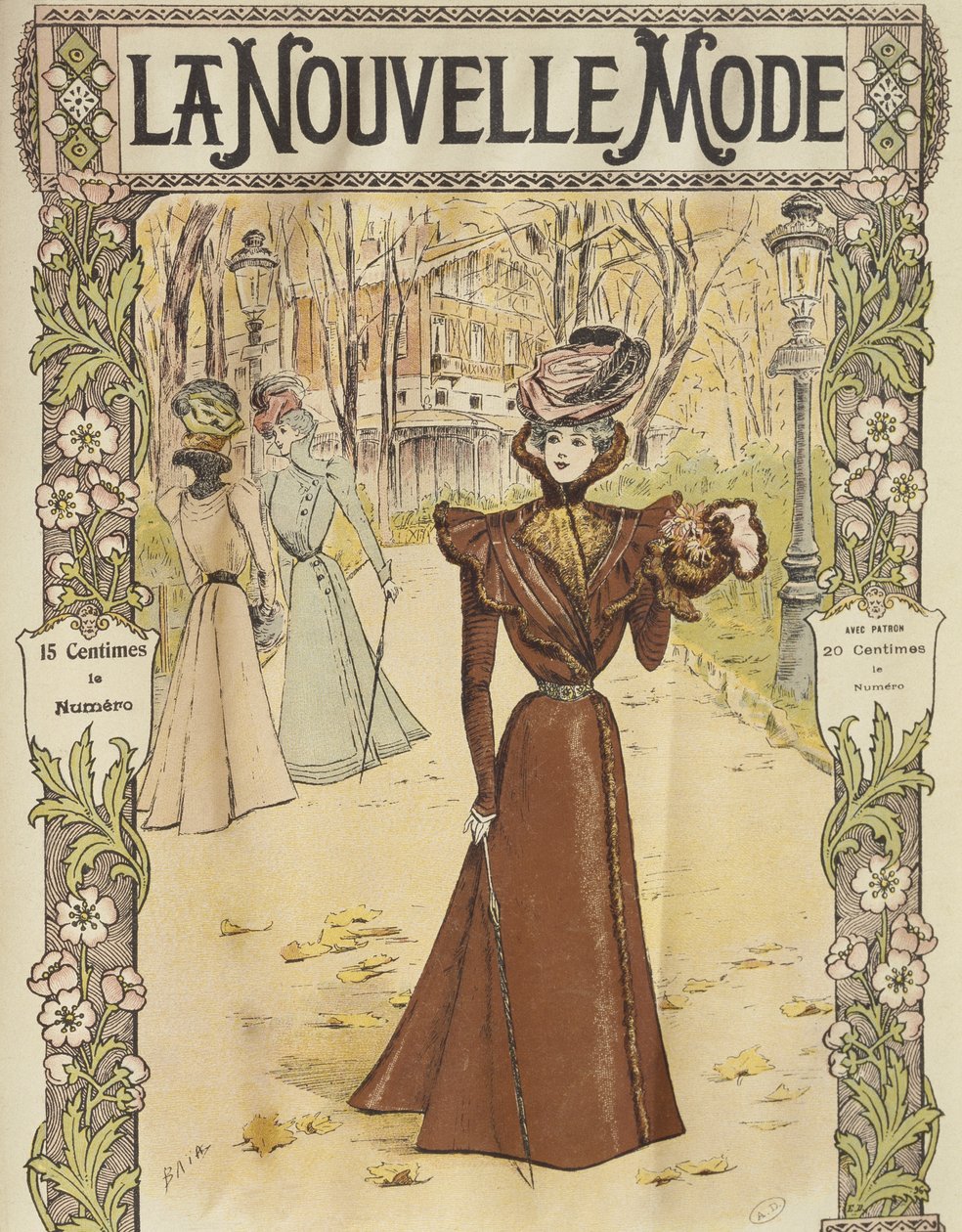 Talerz z modą, ilustracja na okładce z La Nouvelle Mode, 12.12.1897 autorstwa French School