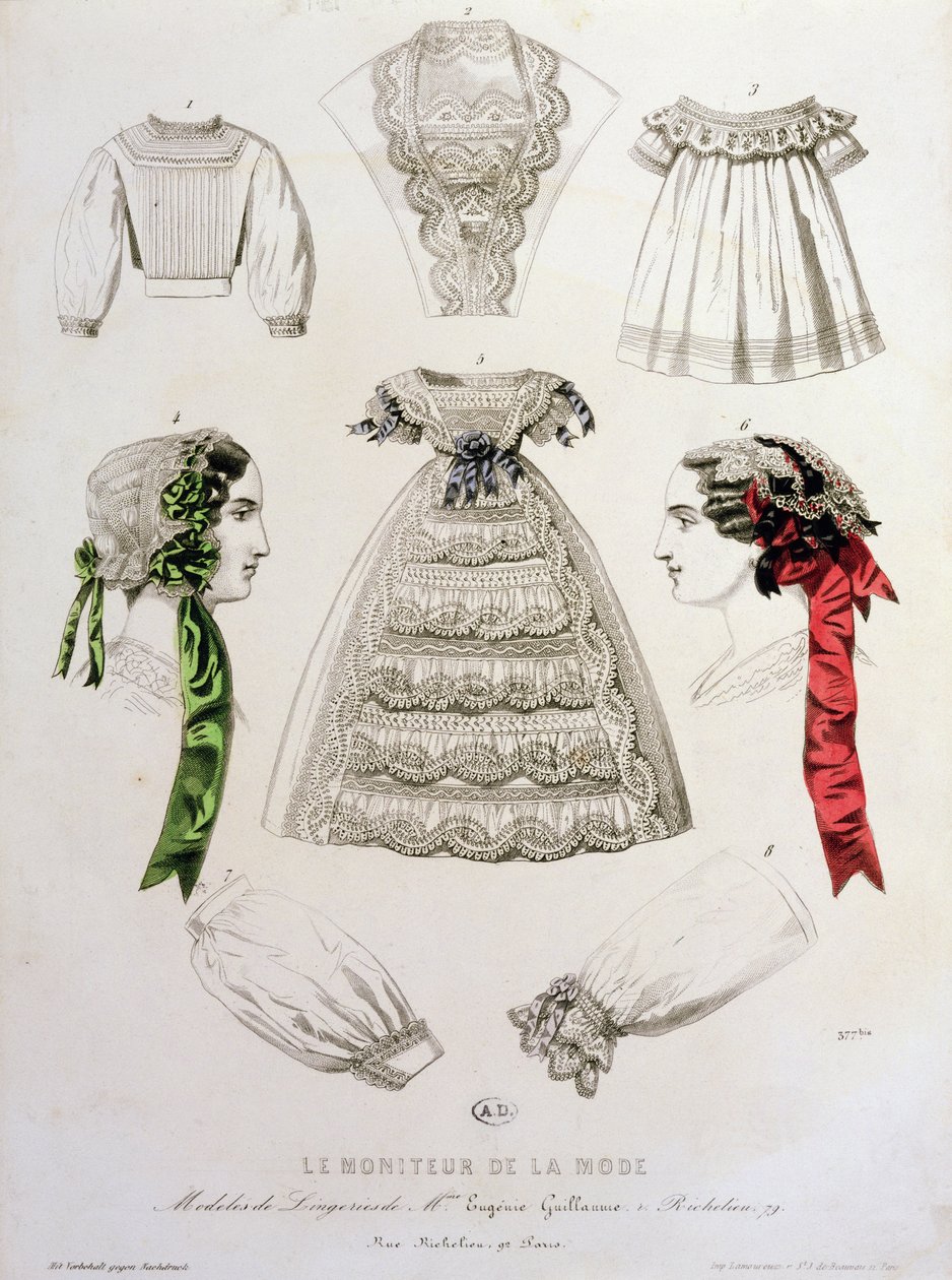 Talerz z modą z Le Moniteur de la Mode, 1854 autorstwa French School