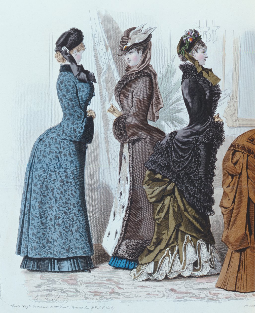 Talerz z modą z Le Moniteur de la Mode, 1882 autorstwa French School