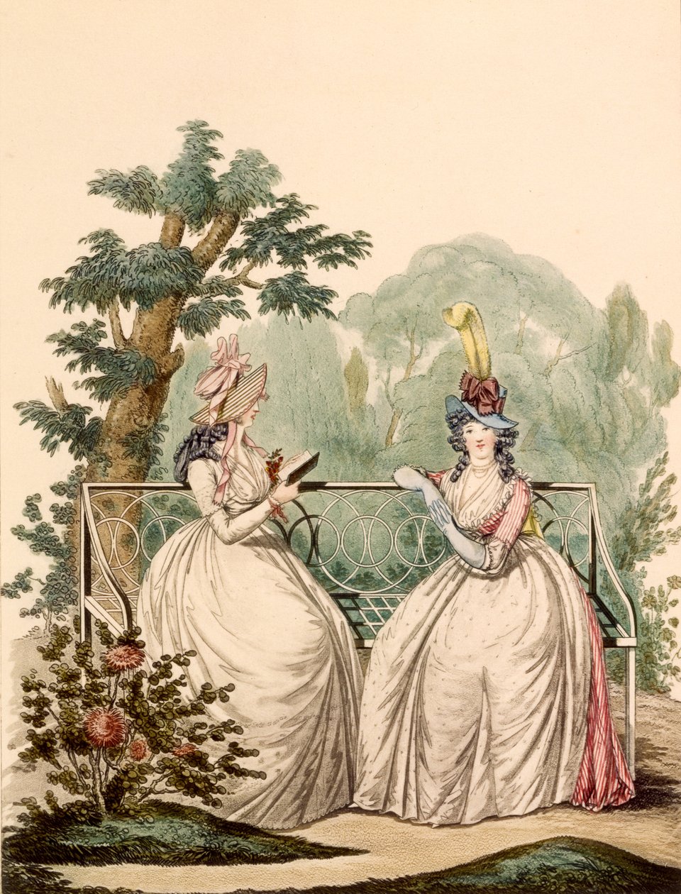Modny talerz dam w letnich sukienkach - Modes Anglaises, 1794 autorstwa French School