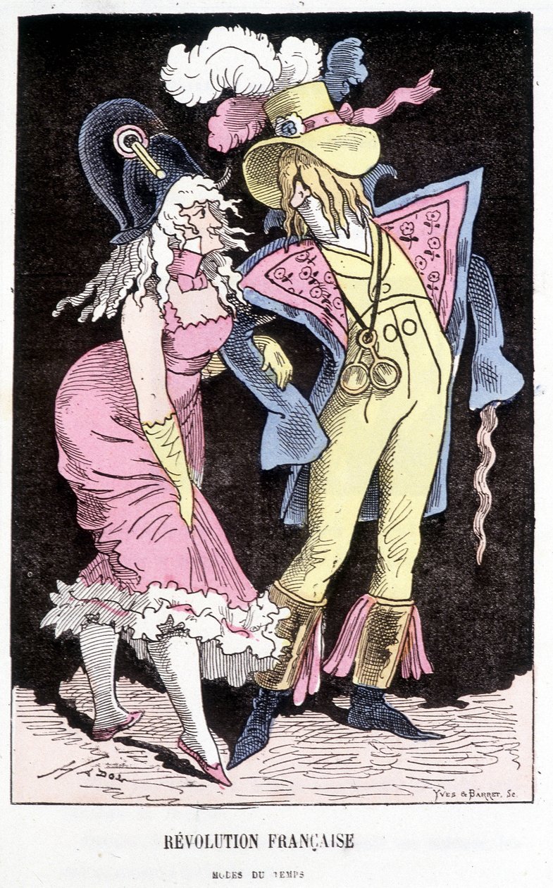 Moda w czasach rewolucji francuskiej - w „Histoire de France Tintamarresque” Touchatout autorstwa French School