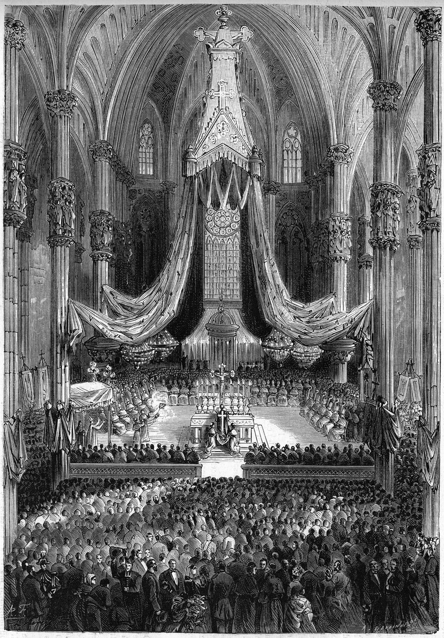 Uroczystość św. Ambrożego, św. Gerwazego i św. Protaiego w kościele San Marco w Mediolanie autorstwa French School