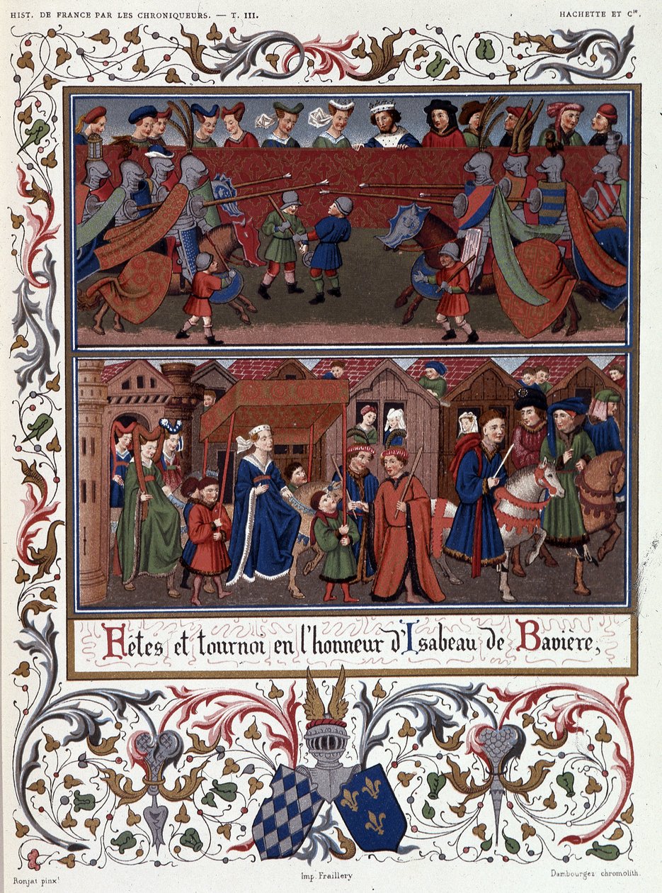 Festiwale i turniej na cześć Isabeau (Isabelle, Elisabeth) Bawarii (1371-1435) autorstwa French School