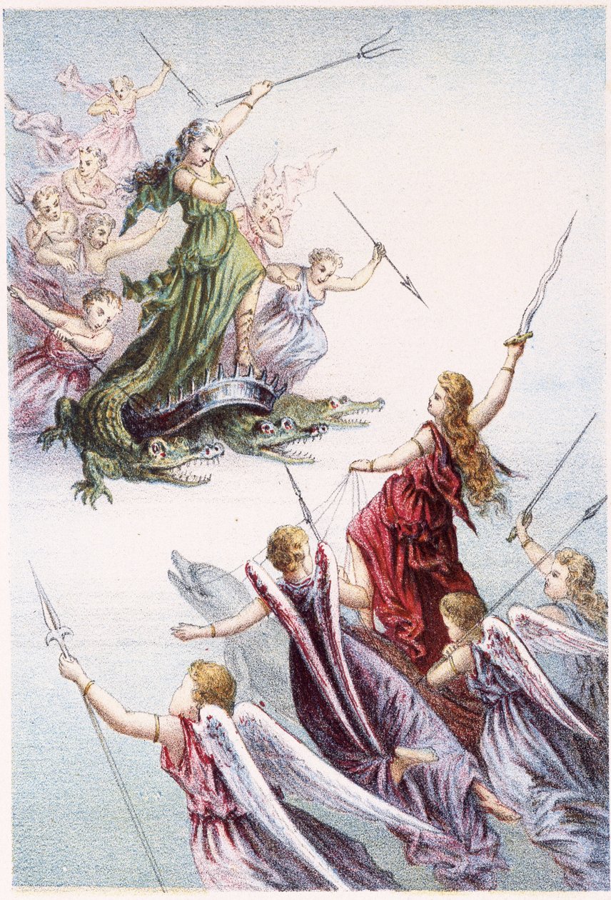 Walcz między złymi i dobrymi duchami morza - w „Podróży na dno morza” H. de la Blanchère. Paryż, wyd. Jouvet et Cie, sd. 1880. (podwójny 02950) autorstwa French School