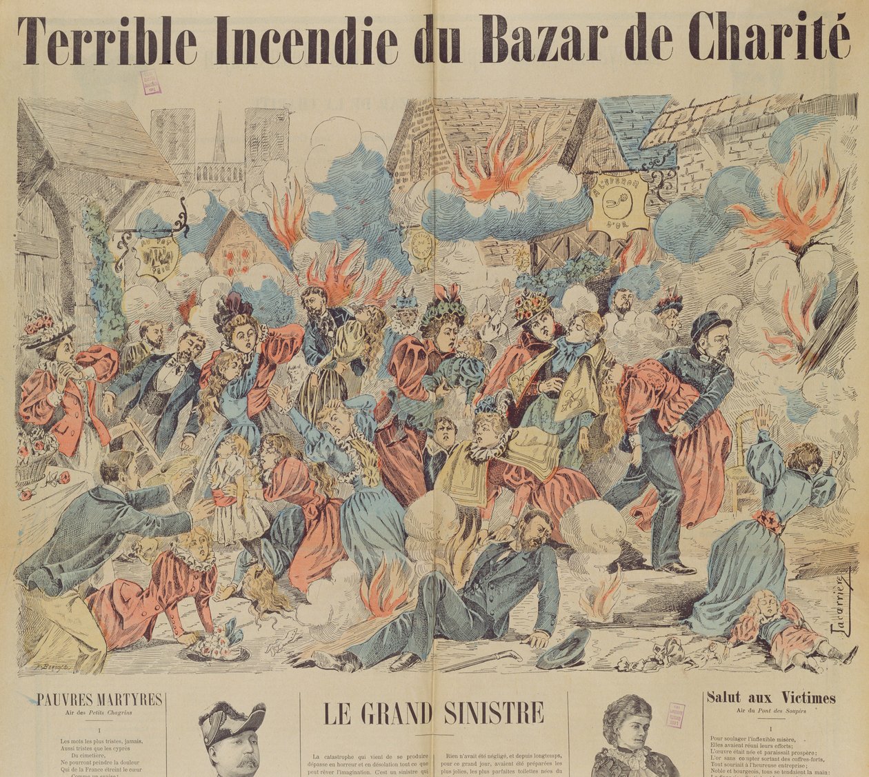 Pożar na Bazar de la Charite, 4 maja 1897 r. autorstwa French School