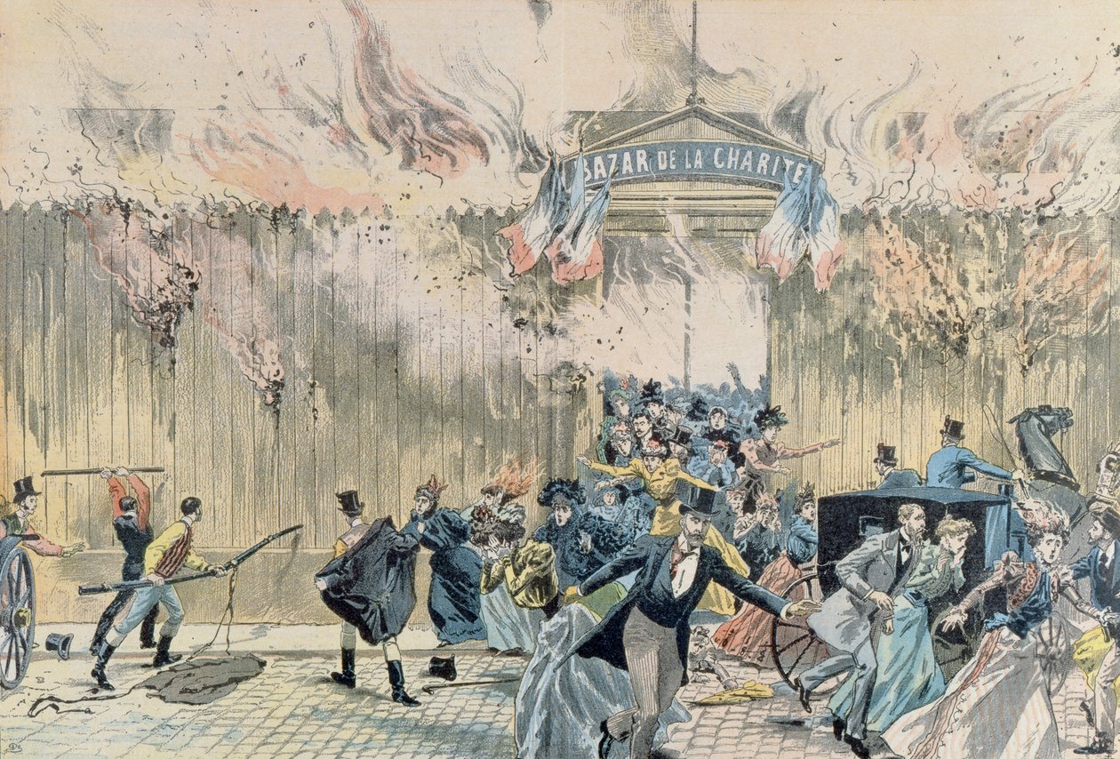Pożar w Bazar de la Charite, 4 maja 1897, z Le Pelerin, 1897 autorstwa French School