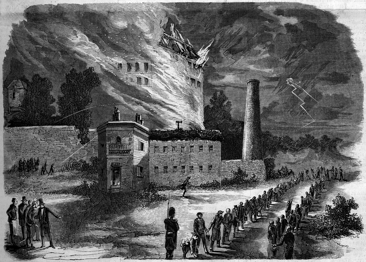 Pożar fabryki La Motte Seguin w Orleanie, Loiret (45) autorstwa French School