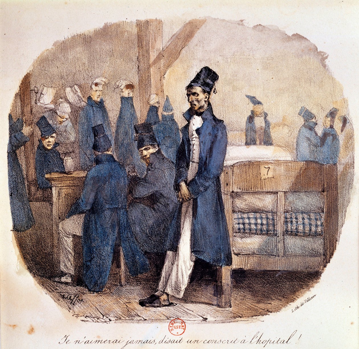 Pierwsze Cesarstwo: "Poborowi w szpitalu w 1809 r." Paryż, B.N. autorstwa French School
