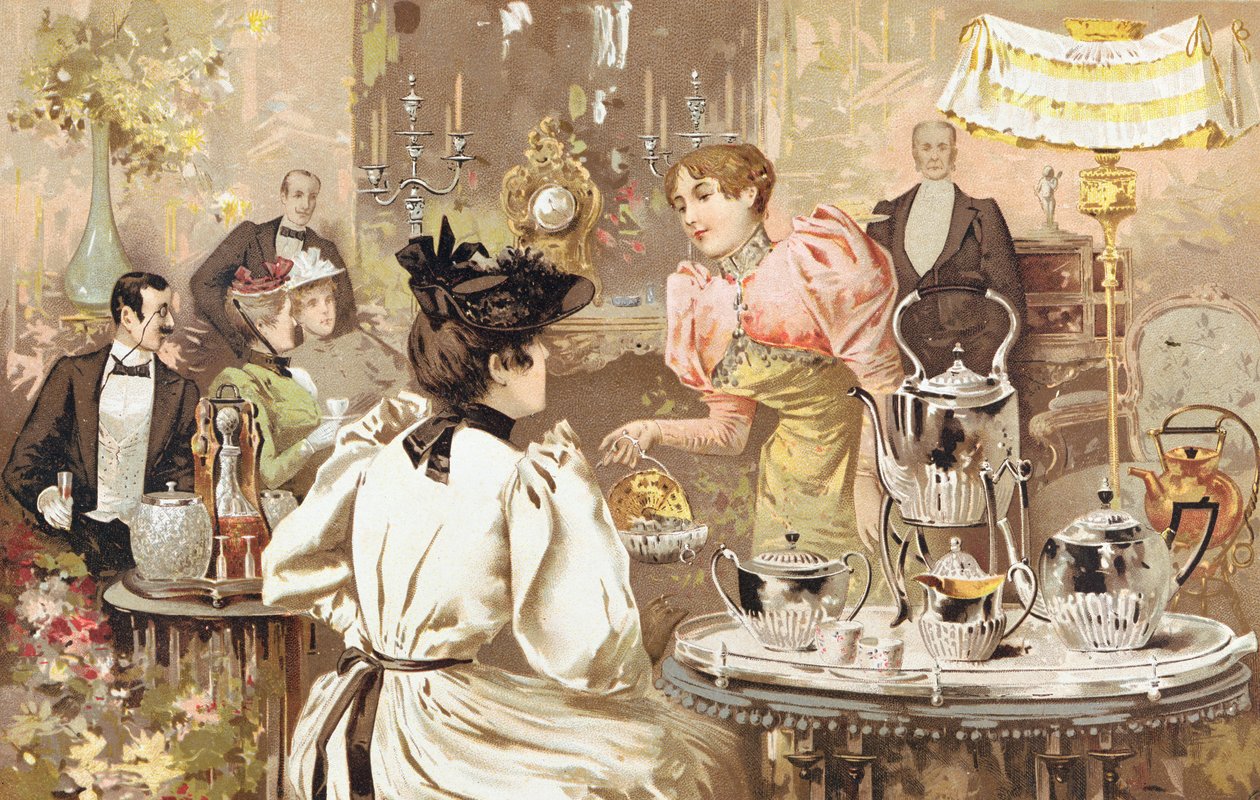 Herbata Five OClock, reklama firmy Kirby, Beard & Co., rue Auber, Paryż, 1893 autorstwa French School