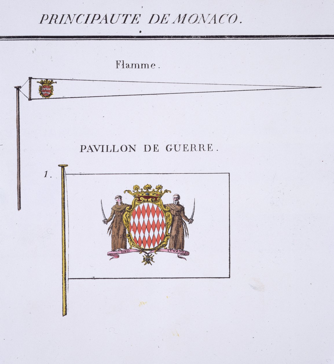 Flagi z Monako, z francuskiej księgi flag, c.1819 autorstwa French School