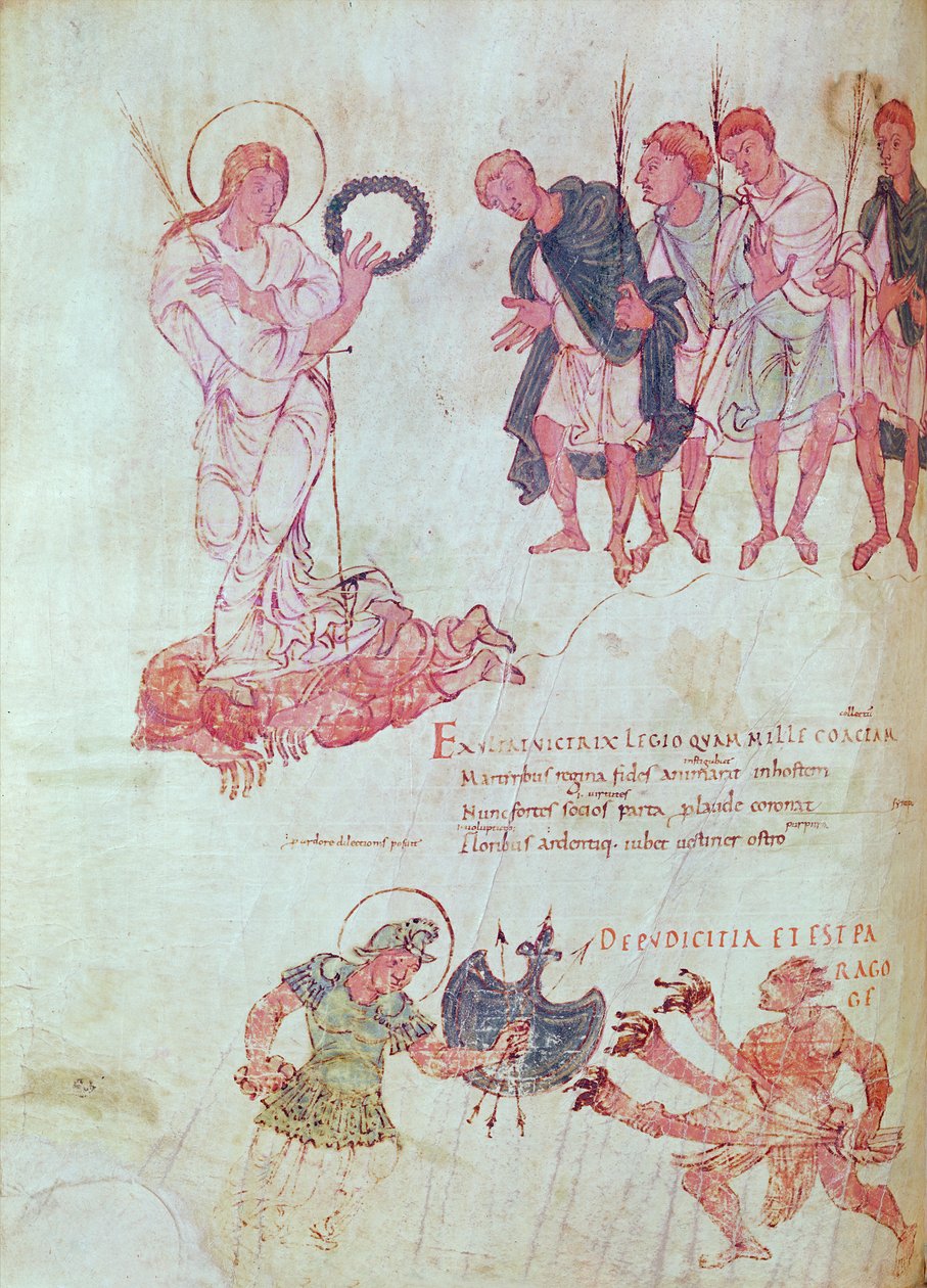 Fol.15.083 z Psychomachii Prudentiusa autorstwa French School