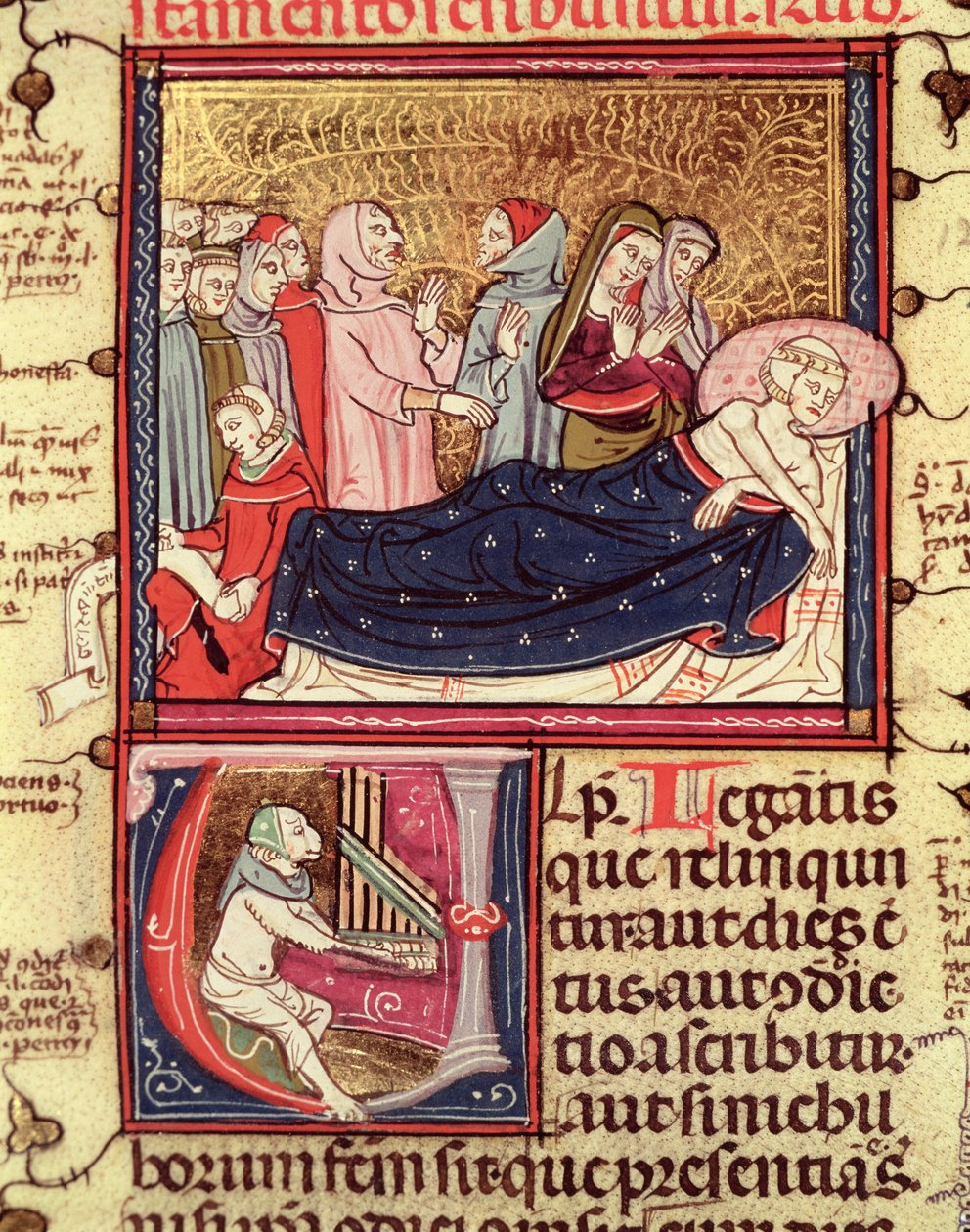 Fol.195v Umierający człowiek dyktujący swoją wolę od Justinianiego w Fortiatum autorstwa French School
