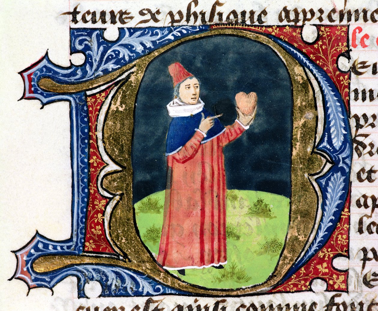 Fol.38v Serce, z Traite de Medecine autorstwa Aldebrande de Florence, 1356 autorstwa French School