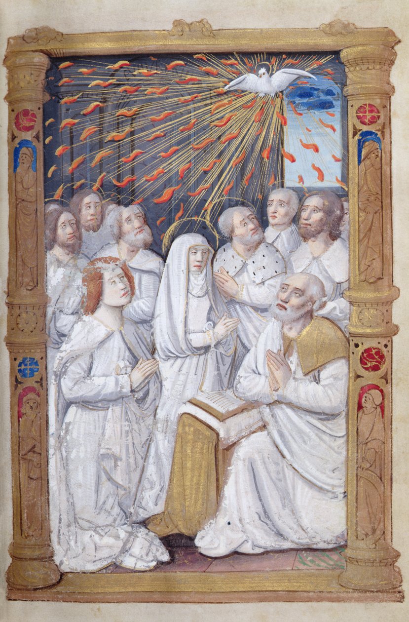 Fol.48 r Pięćdziesiątnica, z Godzin korzystania z Rzymu autorstwa French School