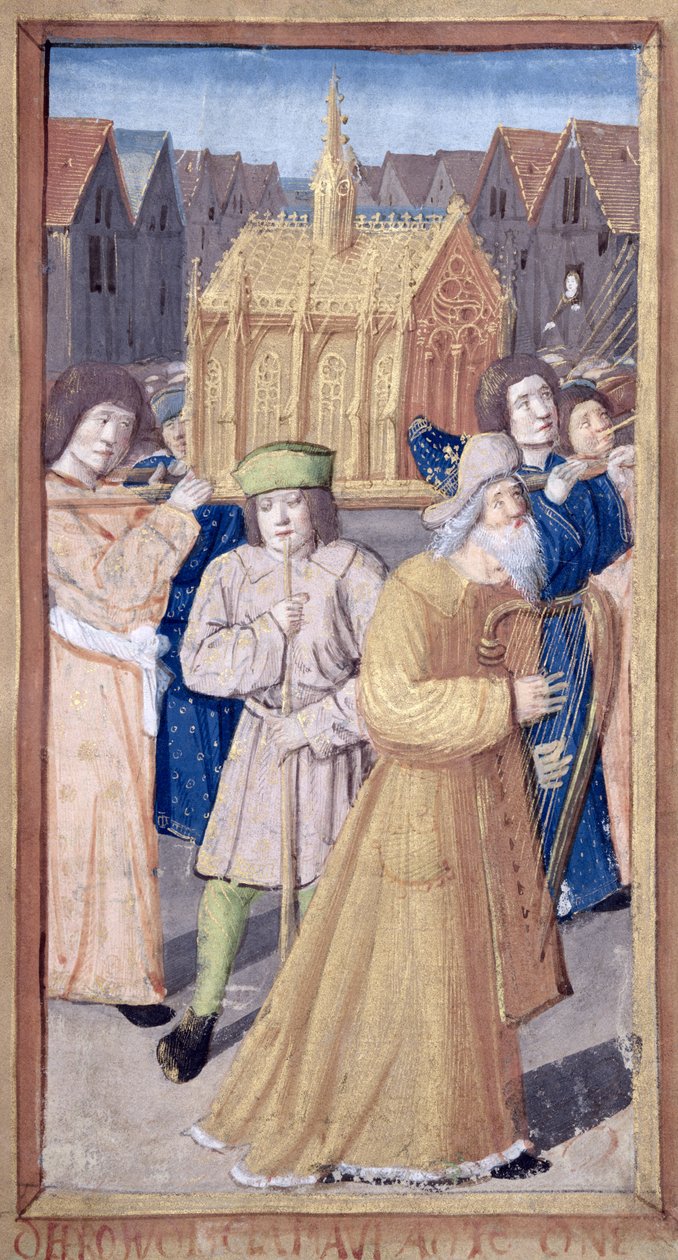 Fol.56r Dawid i Arka Przymierza, z Heures a lUsage de Rome autorstwa French School