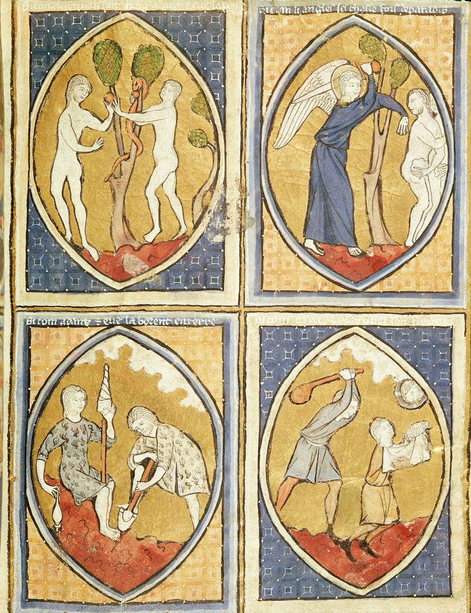 Fol.93r Historia Adama i Ewy, z Image du Monde autorstwa French School
