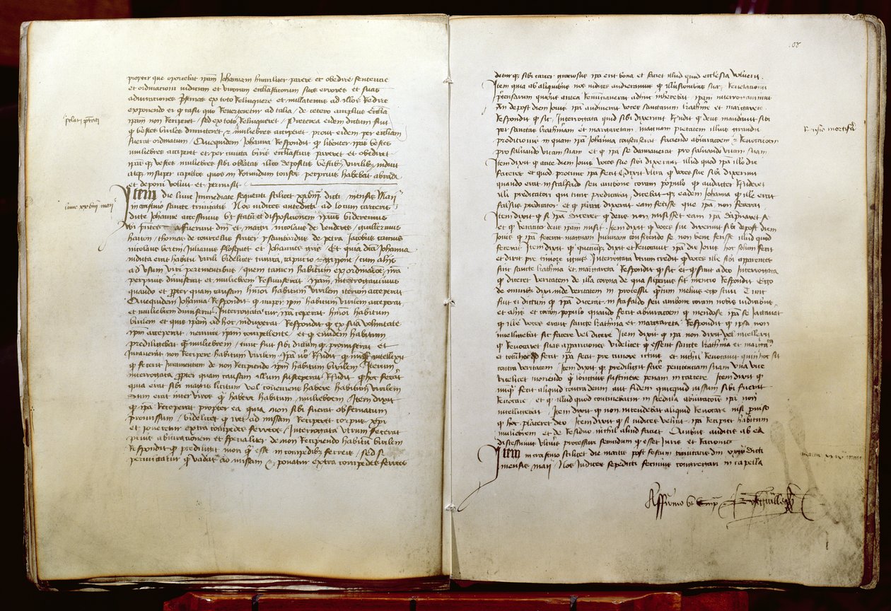 Folio 108 z Procesu o nawrót Joanny d
