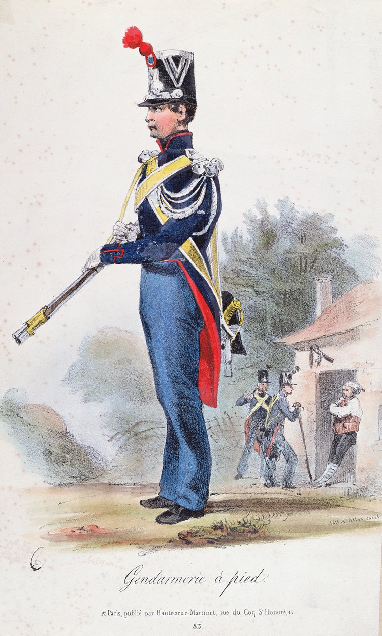 Żandarm stóp, grawerowany przez złoczyńcę, c.1830 autorstwa French School