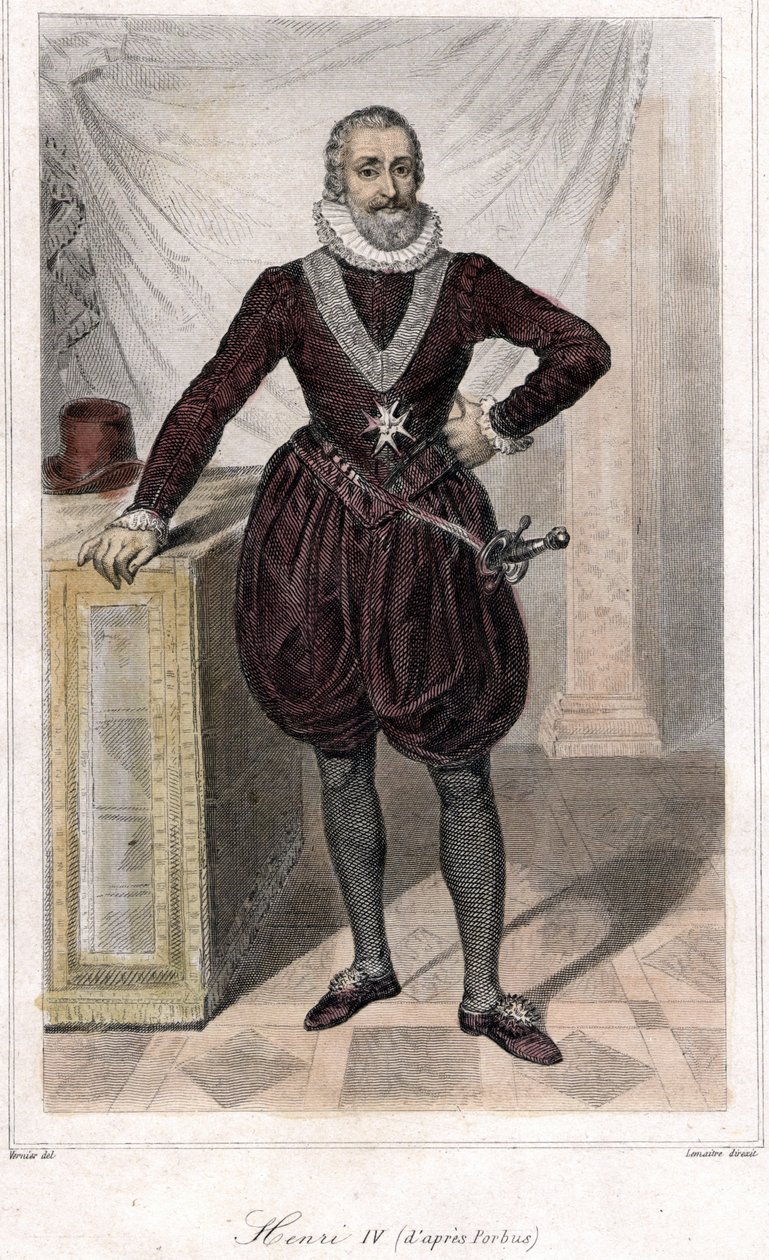Portret stopy Henryka IV (1553 - 1610) z mieczem. autorstwa French School