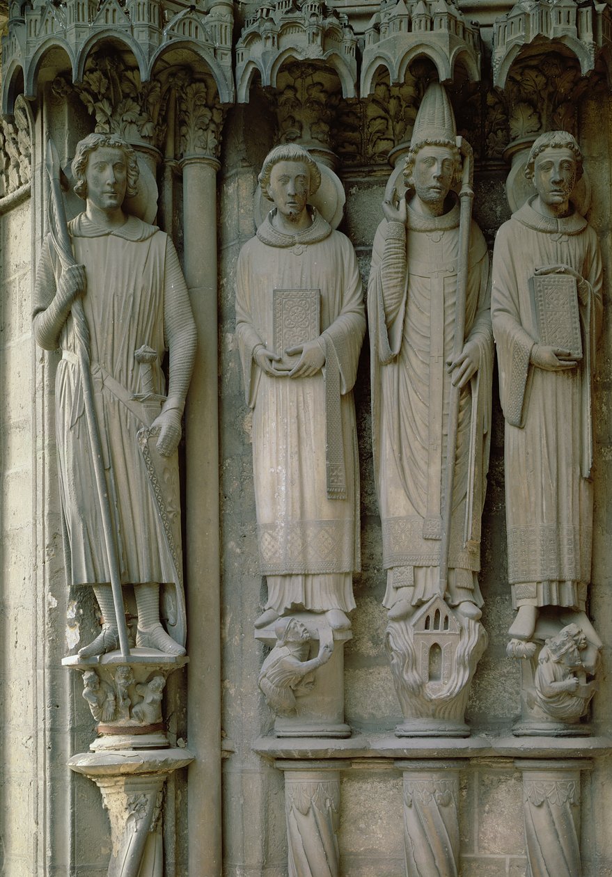 Czterech świętych męczenników, katedra w Chartres, ok. 12120 r. (kamień) autorstwa French School