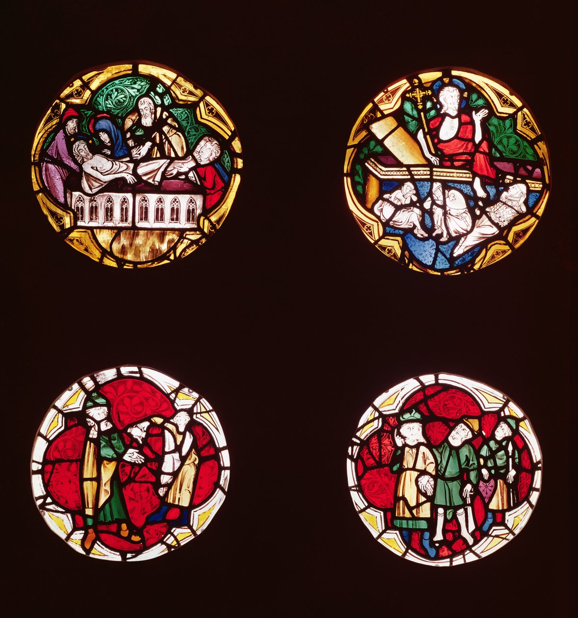 Cztery okna przedstawiające sceny z Życia Chrystusa, z Chapelle du Rosaire autorstwa French School