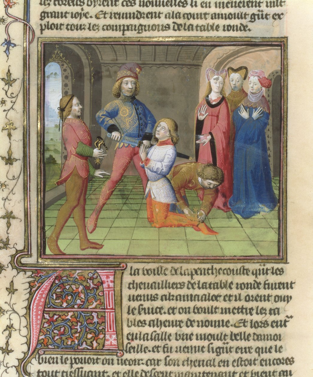 Fr.120 f.522v Rycerz Lancelota z Historii Lancelota w La Quite de Saint Graal autorstwa French School