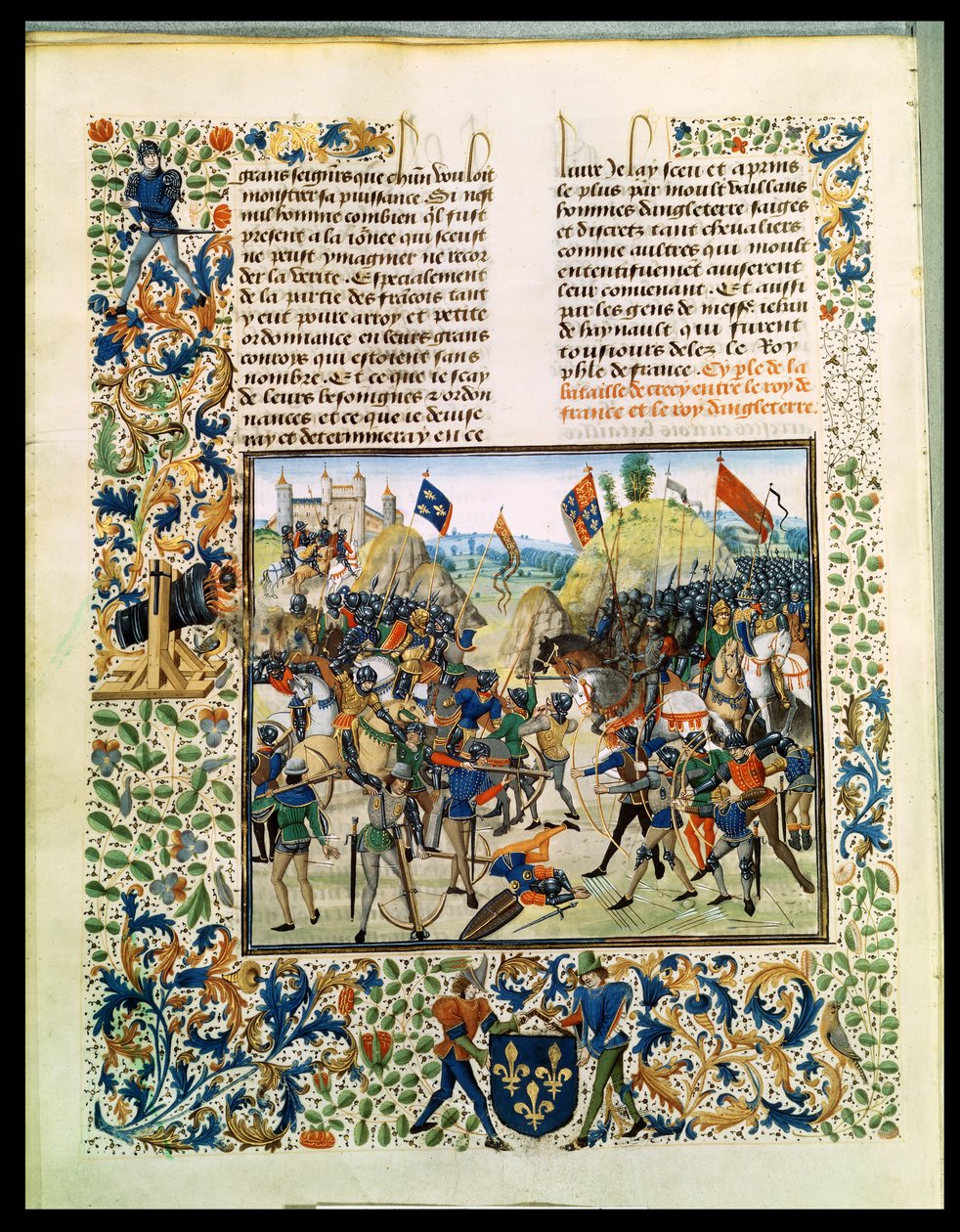 Fr 2643 f.165v Bitwa pod Crecy z wojny stuletniej, z Kroniki Froissarts, 24 sierpnia 1346 autorstwa French School