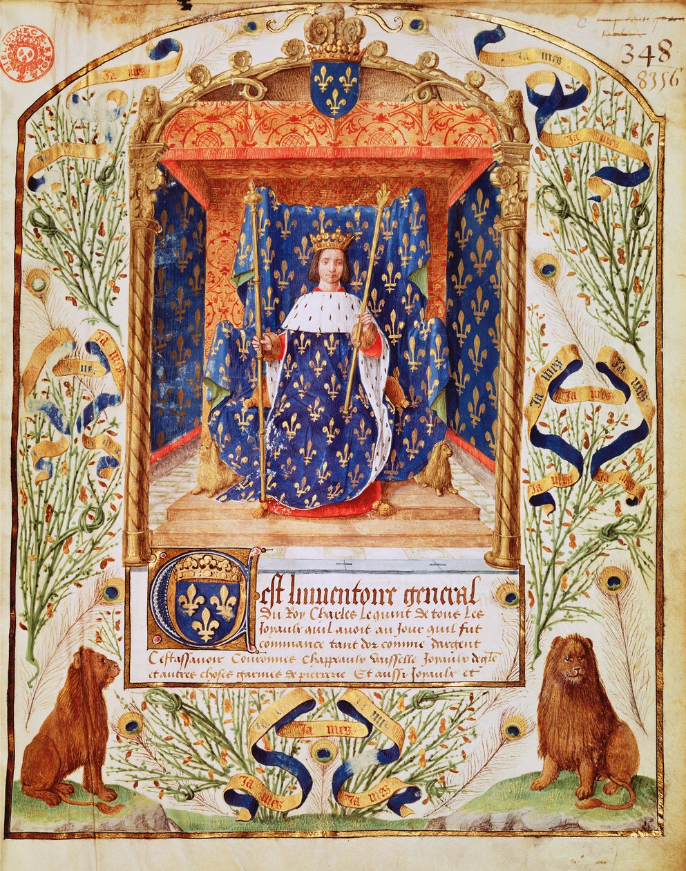 Fr 2705 f.C Frontyspis do inwentarza skarbu należącego do Karola V Francji, 1379 autorstwa French School