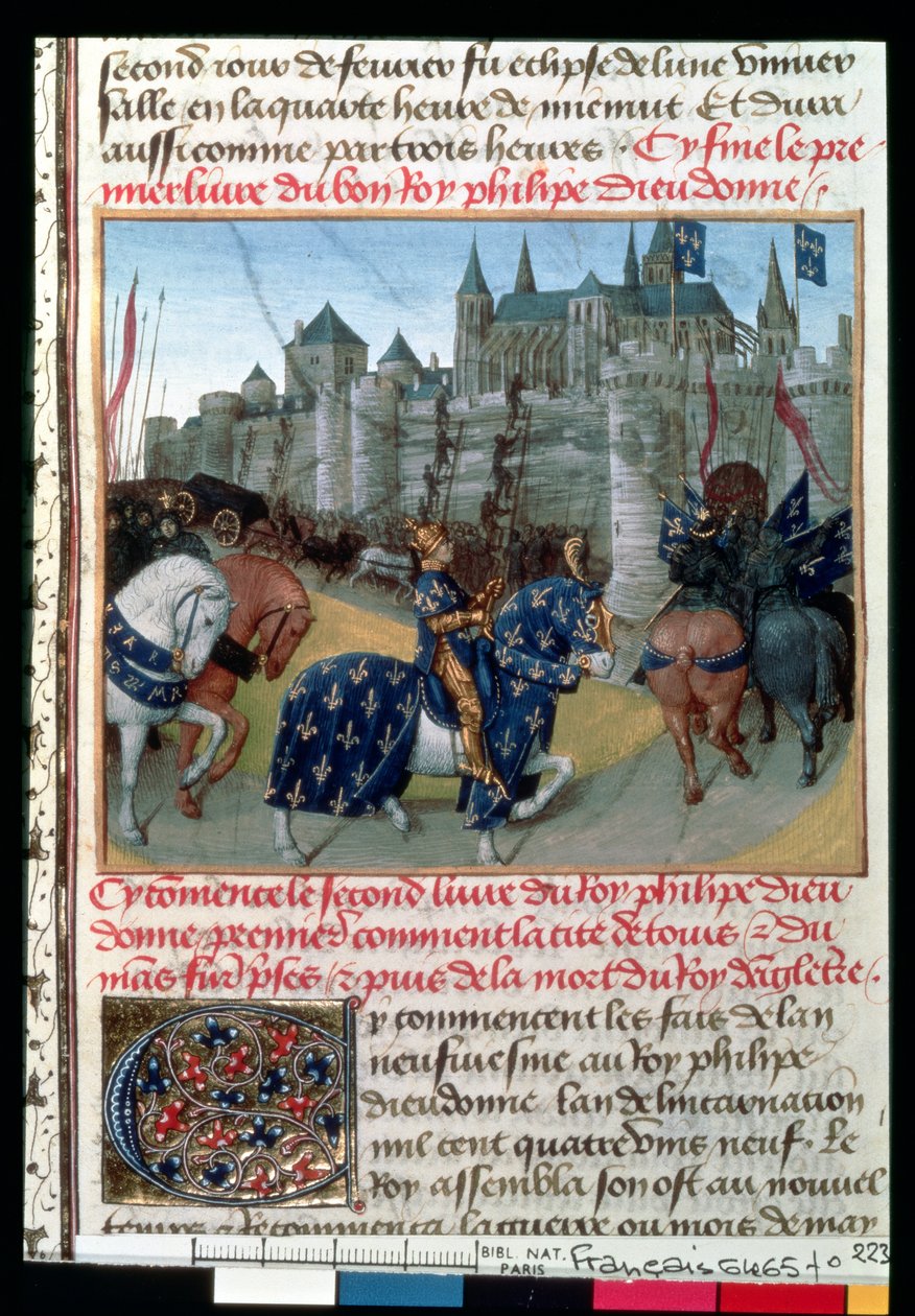 Fr 6465 f.223 Podróżowanie przez Philippe Auguste (1165-1223) Król Francji w 1202 r. autorstwa French School