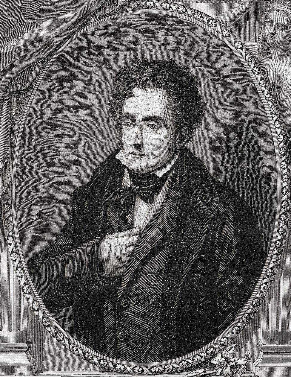 Francois-Rene, Vicomte de Chateaubriand (1768-1848) z „Histoire de la Revolution Francaise” Louisa Blanca (1811-82) autorstwa French School