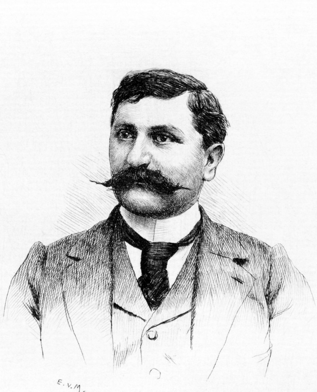 Francois DE NION (1856-1923), francuski pisarz i dramaturg. Rysunek autorstwa Evereta Louisa Van Muydena (1853-1922). Grawerowanie 1900 autorstwa French School