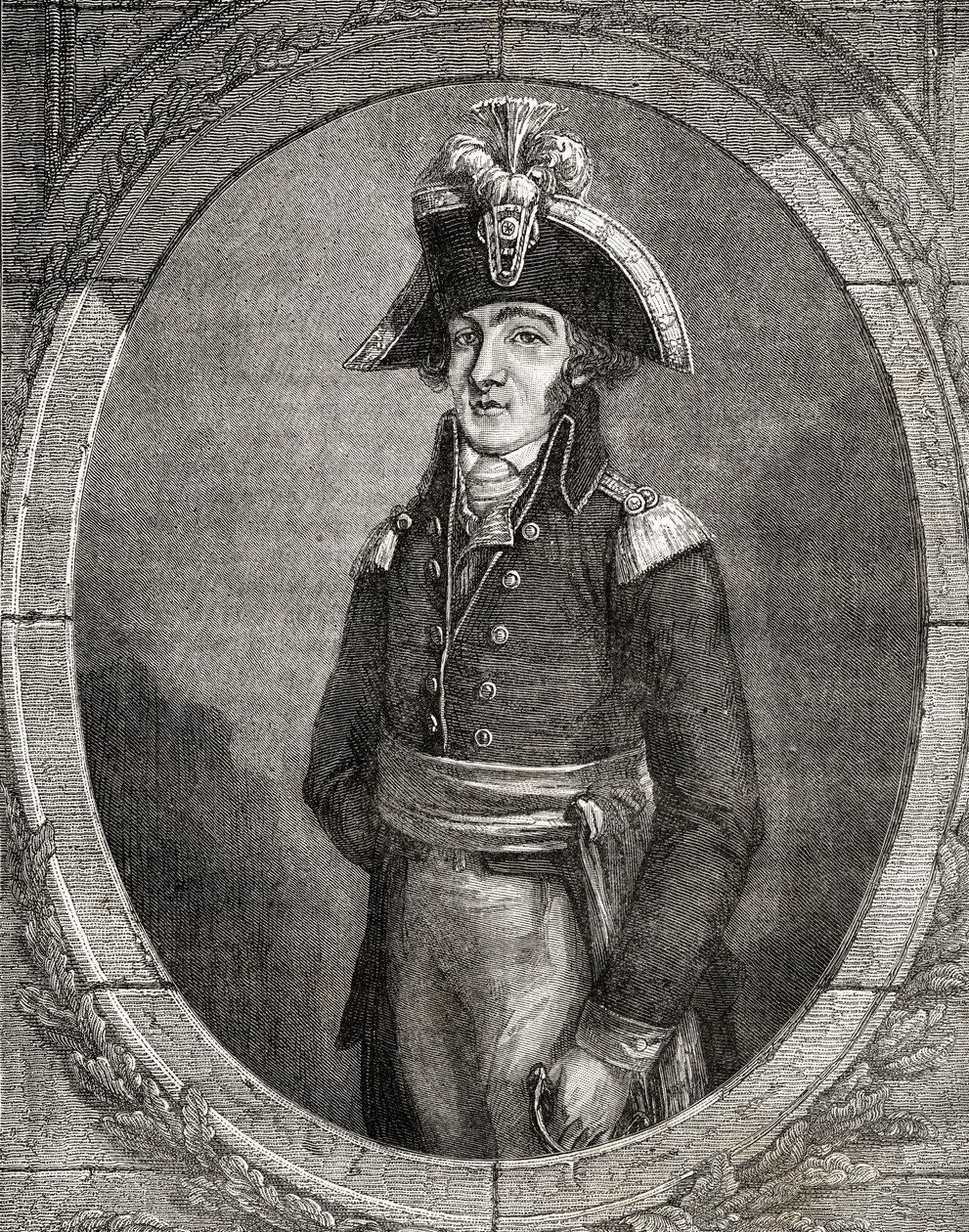 Francois Hanriot, z „Histoire de la Revolution Francaise” Louisa Blanca (1811-82) autorstwa French School