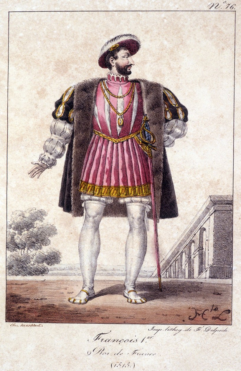 Franciszek I, król Francji urodzony w Cognac w 1494 i zmarły w Rambouillet w 1547. autorstwa French School
