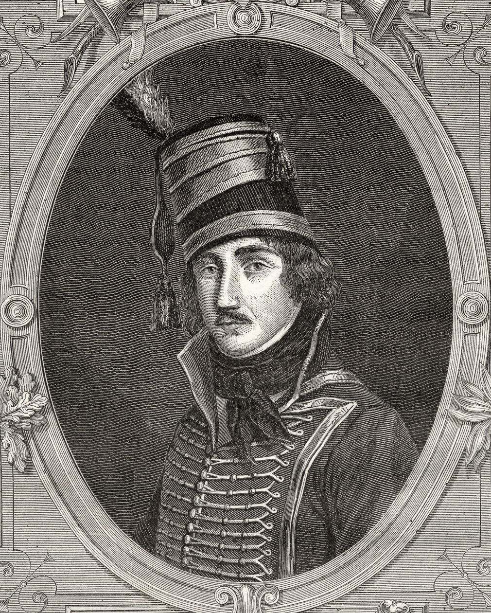 Francois Severin Marceau-Desgraviers, z „Histoire de la Revolution Francaise” Louisa Blanca (1811-82) autorstwa French School