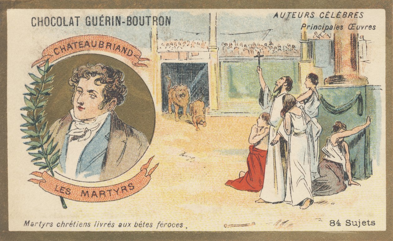 François-Rene, wicehrabia Chateaubriand (1768-1848), francuski pisarz i polityk, autor „Les Martyrs” (1809) autorstwa French School