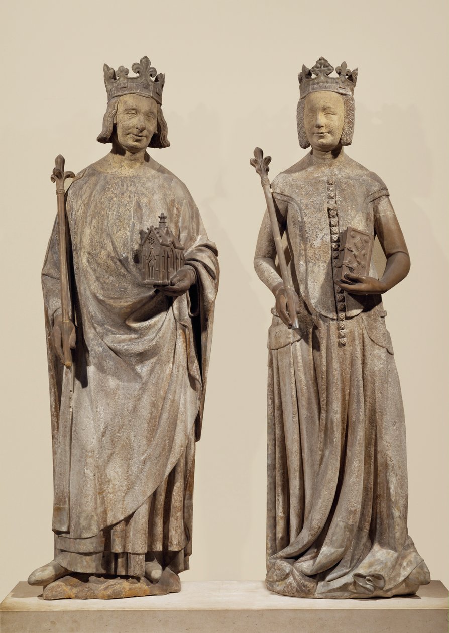 Francuski król Karol V i Jeanne de Bourbon (kamień) autorstwa French School