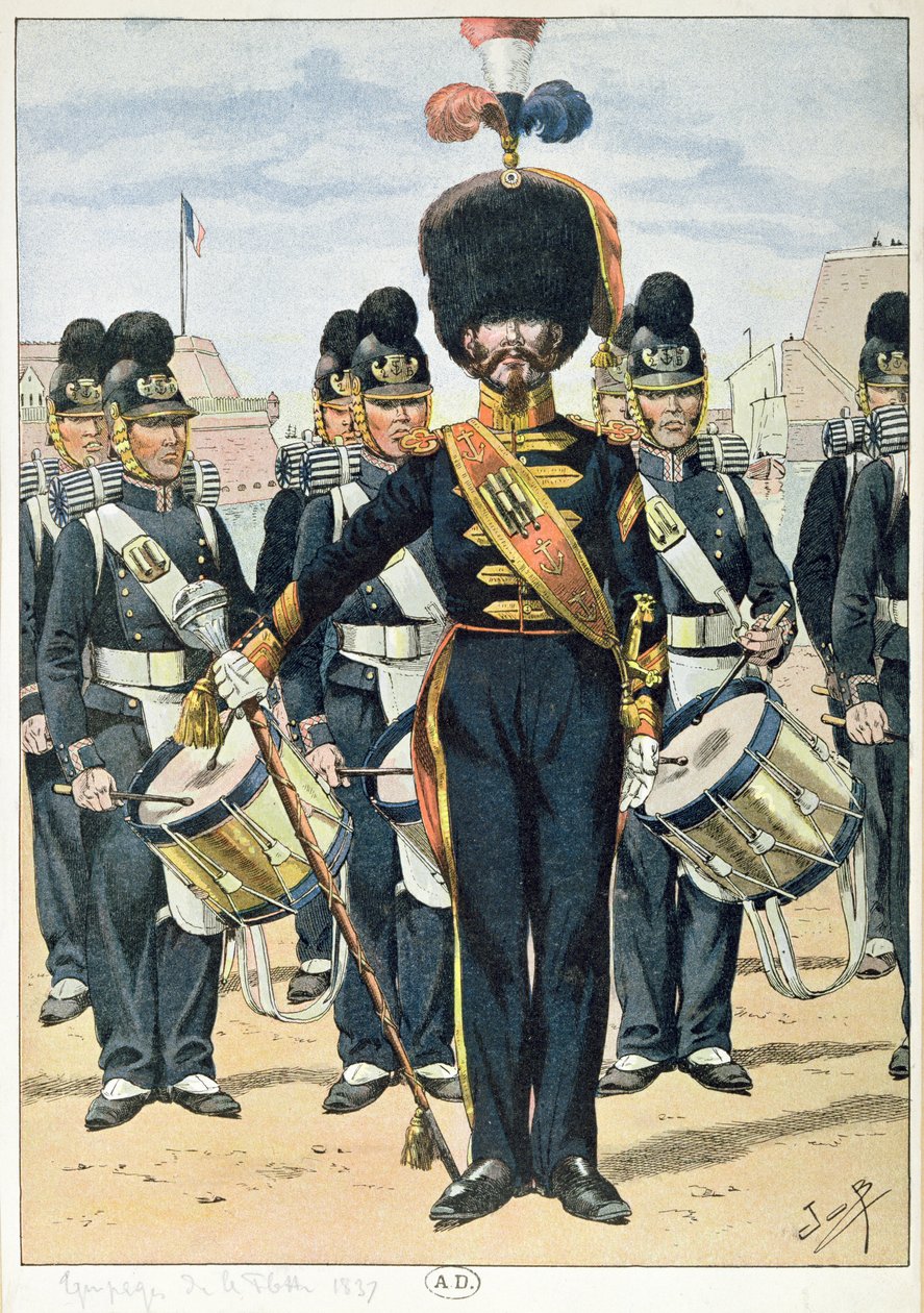 Francuska Orkiestra Marynarki Wojennej w 1837 r., ok. 1900 autorstwa French School