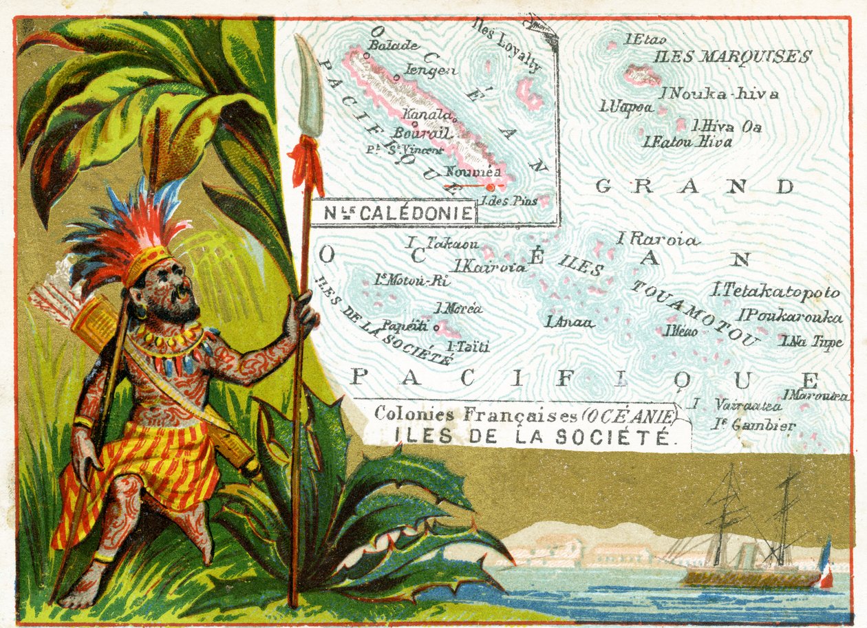 Posiadłości francuskie w Oceanii, ok. 1890 r. autorstwa French School
